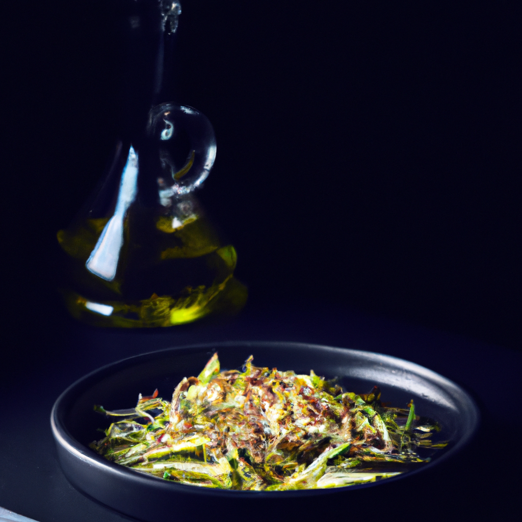 Plato gastronómico minimal con colores limpios